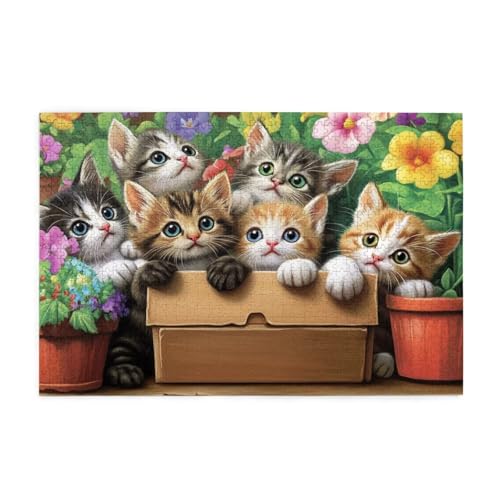 Katze Puzzle Blume Puzzle Große 5000 Teile Erwachsene, Clevere Rätsel, Geschicklichkeitsspiel für die Ganze Familie, Holz Farbenfrohes Jigsaws mit Geschenkbox, Geschenke für Frauen 105x156cm E-911 Katze Puzzle Blume Puzzle Große 5000 Teile Erwachsene, Clevere Rätsel, Geschicklichkeitsspiel für die Ganze Familie, Holz Farbenfrohes Jigsaws mit Geschenkbox, Geschenke für Frauen 105x156cm E-911 von Wehsaeho