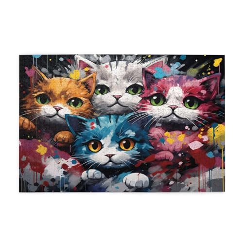 Katze Puzzle Farbe Puzzle 300 Teile Erwachsene, Clevere Rätsel, Geschicklichkeitsspiel für die Ganze Familie, Holz Farbenfrohes Jigsaws mit Geschenkbox Verpackung, Geschenke für Frauen 38x26cm E-228 Katze Puzzle Farbe Puzzle 300 Teile Erwachsene, Clevere Rätsel, Geschicklichkeitsspiel für die Ganze Familie, Holz Farbenfrohes Jigsaws mit Geschenkbox Verpackung, Geschenke für Frauen 38x26cm E-228 von Wehsaeho