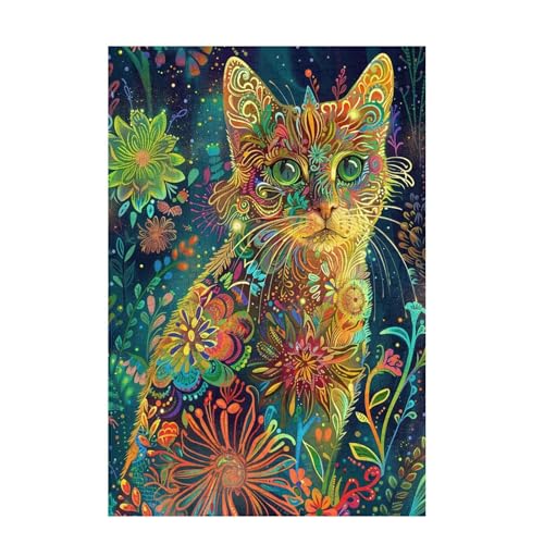 Katze Puzzle Farbe Puzzle Große 1000 Teile Erwachsene, Clevere Rätsel, Geschicklichkeitsspiel für die Ganze Familie, Holz Farbenfrohes Jigsaws mit Geschenkbox Verpackung, Zimmer Deko 75x50cm D-1196 Katze Puzzle Farbe Puzzle Große 1000 Teile Erwachsene, Clevere Rätsel, Geschicklichkeitsspiel für die Ganze Familie, Holz Farbenfrohes Jigsaws mit Geschenkbox Verpackung, Zimmer Deko 75x50cm D-1196 von Wehsaeho