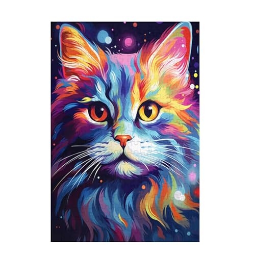 Katze Puzzle Farbe Puzzle Große 300 Teile Erwachsene, Clevere Rätsel, Geschicklichkeitsspiel für die Ganze Familie, Holz Farbenfrohes Jigsaws mit Geschenkbox Verpackung, Zimmer Deko 38x26cm D-1342 Katze Puzzle Farbe Puzzle Große 300 Teile Erwachsene, Clevere Rätsel, Geschicklichkeitsspiel für die Ganze Familie, Holz Farbenfrohes Jigsaws mit Geschenkbox Verpackung, Zimmer Deko 38x26cm D-1342 von Wehsaeho
