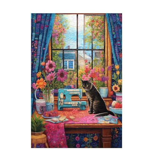 Katze Puzzle Nähmaschine Puzzle Große 2000 Teile Erwachsene, Clevere Rätsel, Geschicklichkeitsspiel für die Ganze Familie, Holz Farbenfrohes Jigsaws mit Geschenkbox, Zimmer Deko 99x70cm D-1624 Katze Puzzle Nähmaschine Puzzle Große 2000 Teile Erwachsene, Clevere Rätsel, Geschicklichkeitsspiel für die Ganze Familie, Holz Farbenfrohes Jigsaws mit Geschenkbox, Zimmer Deko 99x70cm D-1624 von Wehsaeho