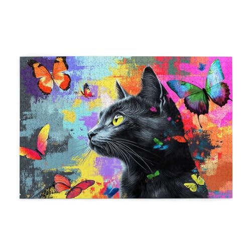 Katze Puzzle Schmetterling Puzzle Große 5000 Teile Erwachsene, Clevere Rätsel, Geschicklichkeitsspiel für die Ganze Familie, Holz Farbenfrohes Jigsaws mit Geschenkbox, Deko Wohnzimmer 105x156cm E-1258 Katze Puzzle Schmetterling Puzzle Große 5000 Teile Erwachsene, Clevere Rätsel, Geschicklichkeitsspiel für die Ganze Familie, Holz Farbenfrohes Jigsaws mit Geschenkbox, Deko Wohnzimmer 105x156cm E-1258 von Wehsaeho