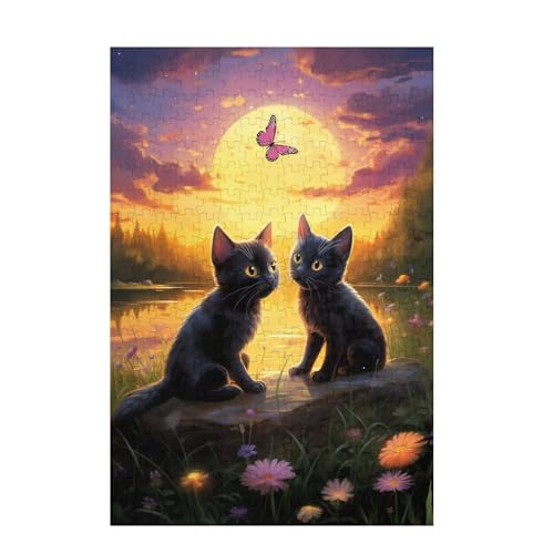 Katze Puzzle Sonnenuntergang Puzzle Große 200 Teile Erwachsene, Clevere Rätsel, Geschicklichkeitsspiel für die Ganze Familie, Holz Farbenfrohes Jigsaws mit Geschenkbox, Deko Wohnzimmer 35x25cm D-1769 Katze Puzzle Sonnenuntergang Puzzle Große 200 Teile Erwachsene, Clevere Rätsel, Geschicklichkeitsspiel für die Ganze Familie, Holz Farbenfrohes Jigsaws mit Geschenkbox, Deko Wohnzimmer 35x25cm D-1769 von Wehsaeho
