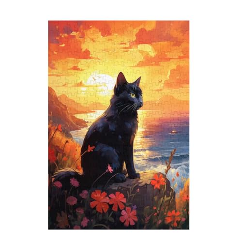Katze Puzzle Sonnenuntergang Puzzle Große 300 Teile Erwachsene, Clevere Rätsel, Geschicklichkeitsspiel für die Ganze Familie, Holz Farbenfrohes Jigsaws mit Geschenkbox, Deko Wohnzimmer 38x26cm D-1403 Katze Puzzle Sonnenuntergang Puzzle Große 300 Teile Erwachsene, Clevere Rätsel, Geschicklichkeitsspiel für die Ganze Familie, Holz Farbenfrohes Jigsaws mit Geschenkbox, Deko Wohnzimmer 38x26cm D-1403 von Wehsaeho