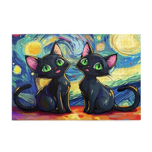 Katze Puzzle Sternenhimmel Puzzle 300 Teile Erwachsene, Clevere Rätsel, Geschicklichkeitsspiel für die Ganze Familie, Holz Farbenfrohes Jigsaws mit Geschenkbox, Geschenke für Frauen 38x26cm E-1098 Katze Puzzle Sternenhimmel Puzzle 300 Teile Erwachsene, Clevere Rätsel, Geschicklichkeitsspiel für die Ganze Familie, Holz Farbenfrohes Jigsaws mit Geschenkbox, Geschenke für Frauen 38x26cm E-1098 von Wehsaeho
