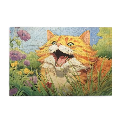 Katze Puzzle Tier Puzzle Große 1500 Teile Erwachsene, Clevere Rätsel, Geschicklichkeitsspiel für die Ganze Familie, Holz Farbenfrohes Jigsaws, Geschenkbox Verpackung, Deko Wohnzimmer 87x57cm E-431 Katze Puzzle Tier Puzzle Große 1500 Teile Erwachsene, Clevere Rätsel, Geschicklichkeitsspiel für die Ganze Familie, Holz Farbenfrohes Jigsaws, Geschenkbox Verpackung, Deko Wohnzimmer 87x57cm E-431 von Wehsaeho