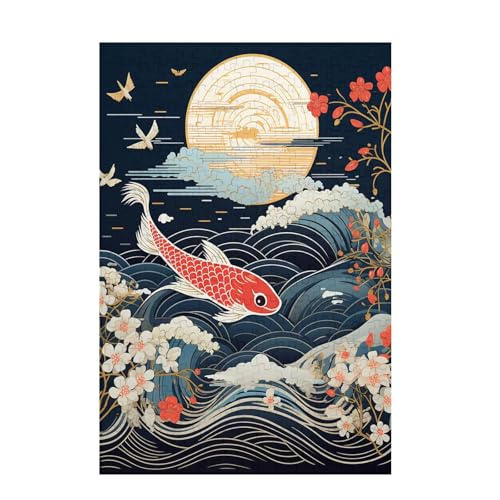 Koi Puzzle Japan Puzzle Große 300 Teile Erwachsene, Clevere Rätsel, Geschicklichkeitsspiel für die Ganze Familie, Holz Farbenfrohes Jigsaws mit Geschenkbox Verpackung, Zimmer Deko 38x26cm D-1563 Koi Puzzle Japan Puzzle Große 300 Teile Erwachsene, Clevere Rätsel, Geschicklichkeitsspiel für die Ganze Familie, Holz Farbenfrohes Jigsaws mit Geschenkbox Verpackung, Zimmer Deko 38x26cm D-1563 von Wehsaeho