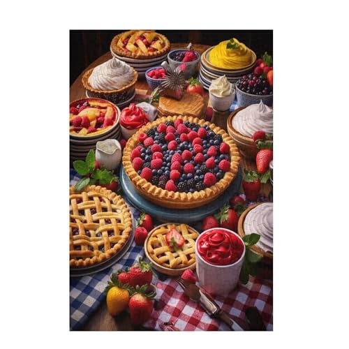 Küche Puzzle Erdbeere Puzzle Große 5000 Teile Erwachsene, Clevere Rätsel, Geschicklichkeitsspiel für die Ganze Familie, Holz Farbenfrohes Jigsaws mit Geschenkbox, Geschenke für Frauen 105x156cm D-1596 von Wehsaeho