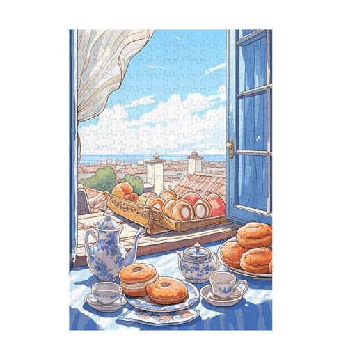 Küche Puzzle Landschaft Puzzle Große 200 Teile Erwachsene, Clevere Rätsel, Geschicklichkeitsspiel für die Ganze Familie, Holz Farbenfrohes Jigsaws mit Geschenkbox, Geschenke für Frauen 35x25cm D-1350 von Wehsaeho