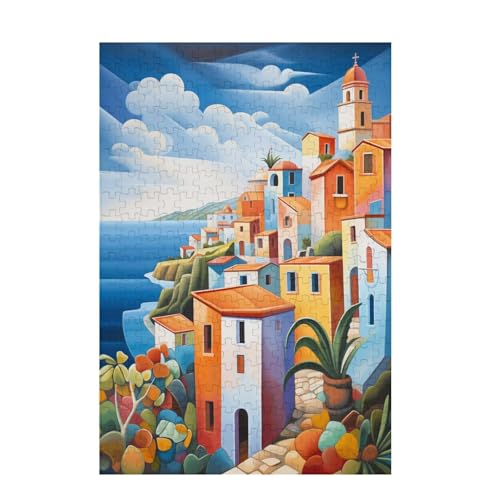 Landschaft Puzzle Abstrakt Puzzle Große 5000 Teile Erwachsene, Clevere Rätsel, Geschicklichkeitsspiel für die Ganze Familie, Holz Farbenfrohes Jigsaws mit Geschenkbox, Deko Wohnzimmer 105x156cm D-1437 von Wehsaeho
