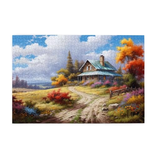 Landschaft Puzzle Blume Puzzle Große 1500 Teile Erwachsene, Clevere Rätsel, Geschicklichkeitsspiel für die Ganze Familie, Holz Farbenfrohes Jigsaws mit Geschenkbox, Geschenke für Frauen 87x57cm E-106 von Wehsaeho