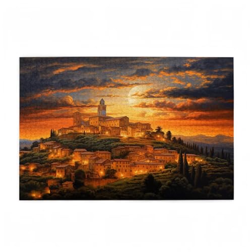 Landschaft Puzzle Wolke Puzzle Große 200 Teile Erwachsene, Clevere Rätsel, Geschicklichkeitsspiel für die Ganze Familie, Holz Farbenfrohes Jigsaws mit Geschenkbox, Geschenke für Frauen 35x25cm D-480 von Wehsaeho