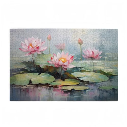Lotus Puzzle Einfachheit Puzzle Große 2000 Teile Erwachsene, Clevere Rätsel, Geschicklichkeitsspiel für die Ganze Familie, Holz Farbenfrohes Jigsaws mit Geschenkbox, Geschenke für Frauen 99x70cm D-621 von Wehsaeho