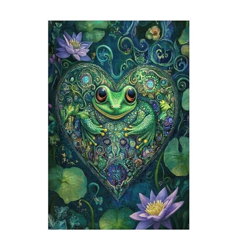 Lotus Puzzle Frosch Puzzle Große 6000 Teile Erwachsene, Clevere Rätsel, Geschicklichkeitsspiel für die Ganze Familie, Holz Farbenfrohes Jigsaws mit Geschenkbox Verpackung, Zimmer Deko 105x179cm D-800 von Wehsaeho