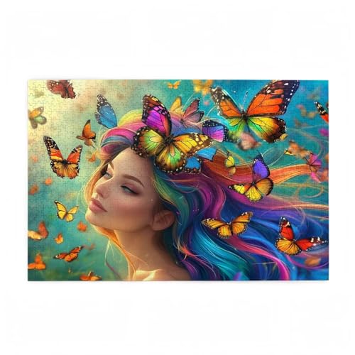 Mädchen Puzzle Schmetterling Puzzle Große 200 Teile Erwachsene, Clevere Rätsel, Geschicklichkeitsspiel für die Ganze Familie, Holz Farbenfrohes Jigsaws mit Geschenkbox, Deko Wohnzimmer 35x25cm D-70 Mädchen Puzzle Schmetterling Puzzle Große 200 Teile Erwachsene, Clevere Rätsel, Geschicklichkeitsspiel für die Ganze Familie, Holz Farbenfrohes Jigsaws mit Geschenkbox, Deko Wohnzimmer 35x25cm D-70 von Wehsaeho