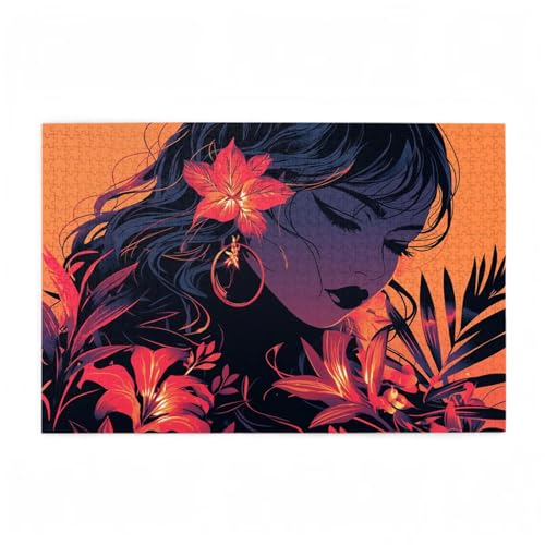 Mädchen Puzzle gotisch Puzzle Große 1500 Teile Erwachsene, Clevere Rätsel, Geschicklichkeitsspiel für die Ganze Familie, Holz Farbenfrohes Jigsaws mit Geschenkbox Verpackung, Zimmer Deko 87x57cm D-78 von Wehsaeho