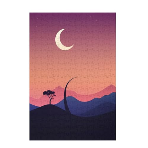 Mond Puzzle Berg Puzzle Große 500 Teile Erwachsene, Clevere Rätsel, Geschicklichkeitsspiel für die Ganze Familie, Holz Farbenfrohes Jigsaws mit Geschenkbox Verpackung, Zimmer Deko 52x38cm D-1592 von Wehsaeho