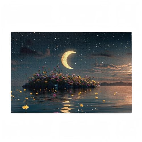 Mond Puzzle Sternenhimmel Puzzle Große 2000 Teile Erwachsene, Clevere Rätsel, Geschicklichkeitsspiel für die Ganze Familie, Holz Farbenfrohes Jigsaws mit Geschenkbox, Zimmer Deko 99x70cm D-397 von Wehsaeho