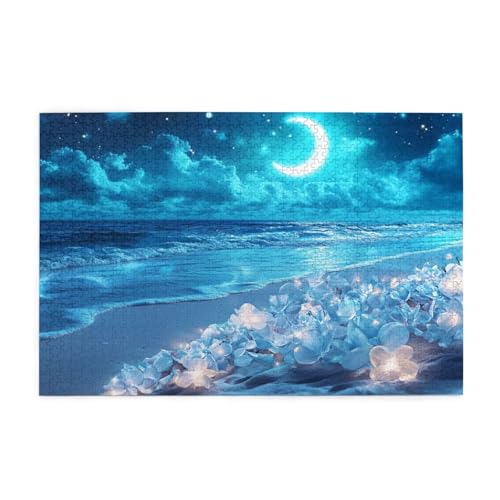 Mond Puzzle Strand Puzzle 300 Teile Erwachsene, Clevere Rätsel, Geschicklichkeitsspiel für die Ganze Familie, Holz Farbenfrohes Jigsaws mit Geschenkbox Verpackung, Geschenke für Frauen 38x26cm E-1872 Mond Puzzle Strand Puzzle 300 Teile Erwachsene, Clevere Rätsel, Geschicklichkeitsspiel für die Ganze Familie, Holz Farbenfrohes Jigsaws mit Geschenkbox Verpackung, Geschenke für Frauen 38x26cm E-1872 von Wehsaeho
