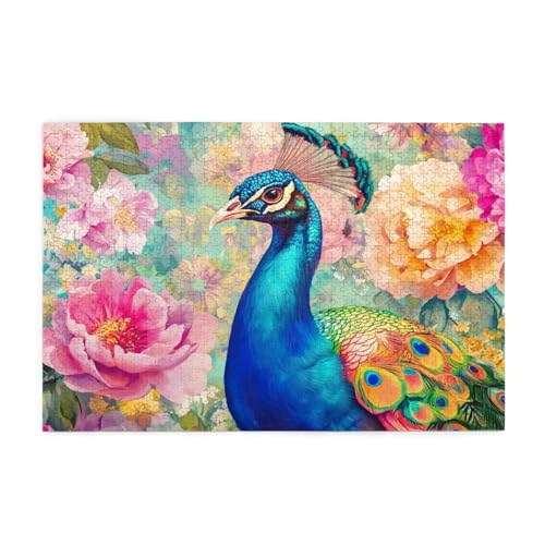 Pfau Puzzle Tier Puzzle Große 1500 Teile Erwachsene, Clevere Rätsel, Geschicklichkeitsspiel für die Ganze Familie, Holz Farbenfrohes Jigsaws, Geschenkbox Verpackung, Deko Wohnzimmer 87x57cm E-1398 Pfau Puzzle Tier Puzzle Große 1500 Teile Erwachsene, Clevere Rätsel, Geschicklichkeitsspiel für die Ganze Familie, Holz Farbenfrohes Jigsaws, Geschenkbox Verpackung, Deko Wohnzimmer 87x57cm E-1398 von Wehsaeho