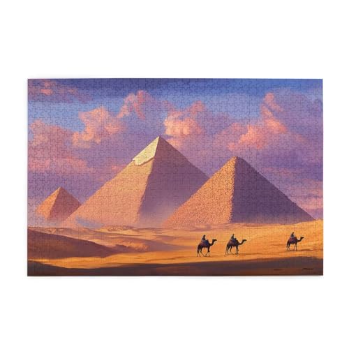 Puzzle 1000 Teile Ägypten Puzzle Natur DIY Kreative Holz Jigsaws für Erwachsene mit Geschenkbox Verpackung, Impossible Herausfordernde Familie Aktivität Spiele, Deko Wohnzimmer Geschenke 75x50cm E-250 von Wehsaeho
