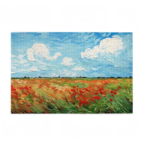 Puzzle 1000 Teile Abstrakt Puzzle Blume DIY Kreative Holz Jigsaws für Erwachsene mit Geschenkbox Verpackung, Impossible Herausfordernde Familie Aktivität Spiele, Deko Wohnzimmer 75x50cm D-756 von Wehsaeho