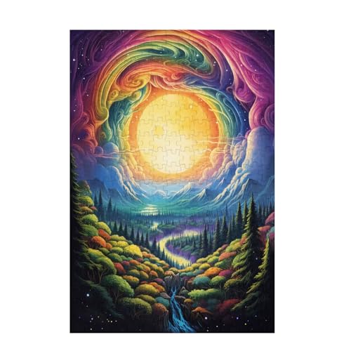 Puzzle 1000 Teile Abstrakt Puzzle Landschaft DIY Kreative Holz Jigsaws für Erwachsene mit Geschenkbox Verpackung, Impossible Herausfordernde Familie Aktivität Spiele, Deko Wohnzimmer 75x50cm D-1297 von Wehsaeho