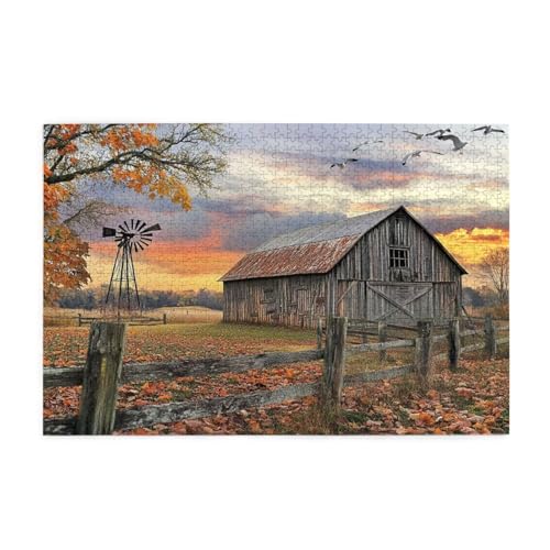 Puzzle 1000 Teile Bauernhof Puzzle Herbst DIY Kreative Holz Jigsaws für Erwachsene, Geschenkbox Verpackung, Impossible Herausfordernde Familie Aktivität Spiele, Deko Wohnzimmer Geschenke 75x50cm E-629 Puzzle 1000 Teile Bauernhof Puzzle Herbst DIY Kreative Holz Jigsaws für Erwachsene, Geschenkbox Verpackung, Impossible Herausfordernde Familie Aktivität Spiele, Deko Wohnzimmer Geschenke 75x50cm E-629 von Wehsaeho