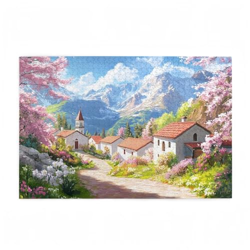 Puzzle 1000 Teile Berg Puzzle Blume DIY Kreative Holz Jigsaws für Erwachsene mit Geschenkbox Verpackung, Impossible Herausfordernde Familie Aktivität Spiele, Geschenke für Frauen 75x50cm D-183 Puzzle 1000 Teile Berg Puzzle Blume DIY Kreative Holz Jigsaws für Erwachsene mit Geschenkbox Verpackung, Impossible Herausfordernde Familie Aktivität Spiele, Geschenke für Frauen 75x50cm D-183 von Wehsaeho
