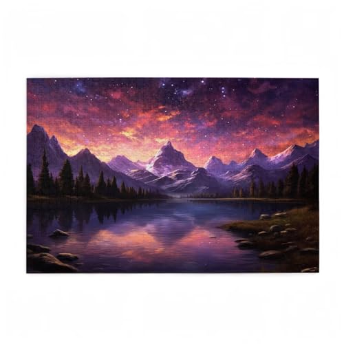 Puzzle 1000 Teile Berg Puzzle Wolke DIY Kreative Holz Jigsaws für Erwachsene mit Geschenkbox Verpackung, Impossible Herausfordernde Familie Aktivität Spiele, Geschenke für Frauen 75x50cm D-113 von Wehsaeho