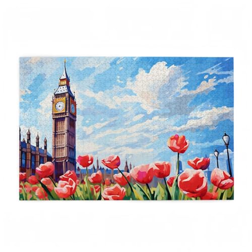 Puzzle 1000 Teile Blume Puzzle Big Ben DIY Kreative Holz Jigsaws für Erwachsene mit Geschenkbox Verpackung, Impossible Herausfordernde Familie Aktivität Spiele, Geschenke für Frauen 75x50cm D-761 Puzzle 1000 Teile Blume Puzzle Big Ben DIY Kreative Holz Jigsaws für Erwachsene mit Geschenkbox Verpackung, Impossible Herausfordernde Familie Aktivität Spiele, Geschenke für Frauen 75x50cm D-761 von Wehsaeho