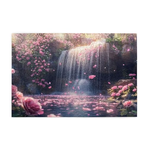 Puzzle 1000 Teile Blume Puzzle Fallen DIY Kreative Holz Jigsaws für Erwachsene mit Geschenkbox Verpackung, Impossible Herausfordernde Familie Aktivität Spiele, Deko Wohnzimmer Geschenke 75x50cm E-83 von Wehsaeho
