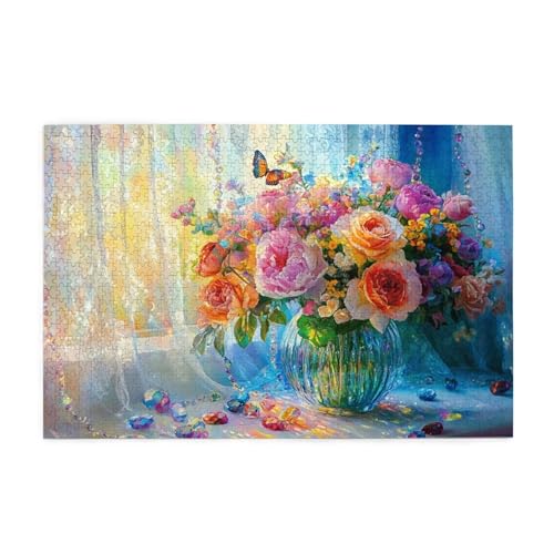 Puzzle 1000 Teile Blume Puzzle Fensterbank DIY Kreative Holz Jigsaws für Erwachsene mit Geschenkbox Verpackung, Impossible Herausfordernde Familie Aktivität Spiele, Wanddeko Geschenke 75x50cm E-1452 Puzzle 1000 Teile Blume Puzzle Fensterbank DIY Kreative Holz Jigsaws für Erwachsene mit Geschenkbox Verpackung, Impossible Herausfordernde Familie Aktivität Spiele, Wanddeko Geschenke 75x50cm E-1452 von Wehsaeho