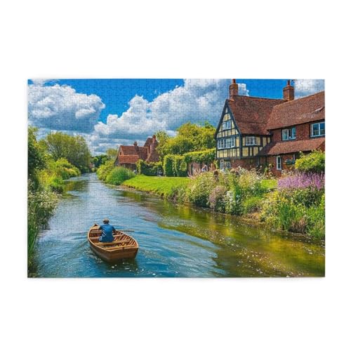 Puzzle 1000 Teile Blume Puzzle Landschaft DIY Kreative Holz Jigsaws für Erwachsene, Geschenkbox Verpackung, Impossible Herausfordernde Familie Aktivität Spiele, Deko Wohnzimmer Geschenke 75x50cm E-665 von Wehsaeho