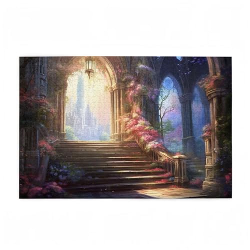 Puzzle 1000 Teile Blume Puzzle Landschaft DIY Kreative Holz Jigsaws für Erwachsene mit Geschenkbox Verpackung, Impossible Herausfordernde Familie Aktivität Spiele, Deko Wohnzimmer 75x50cm D-536 von Wehsaeho