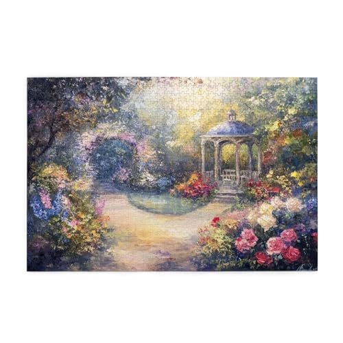 Puzzle 1000 Teile Blume Puzzle Maler DIY Kreative Holz Jigsaws für Erwachsene mit Geschenkbox Verpackung, Impossible Herausfordernde Familie Aktivität Spiele, Deko Wohnzimmer Geschenke 75x50cm E-1608 von Wehsaeho
