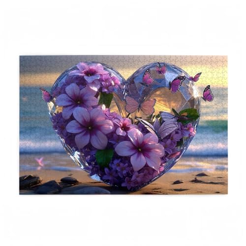 Puzzle 1000 Teile Blume Puzzle Wie DIY Kreative Holz Jigsaws für Erwachsene mit Geschenkbox Verpackung, Impossible Herausfordernde Familie Aktivität Spiele, Wohnzimmer Deko Geschenke 75x50cm D-300 von Wehsaeho