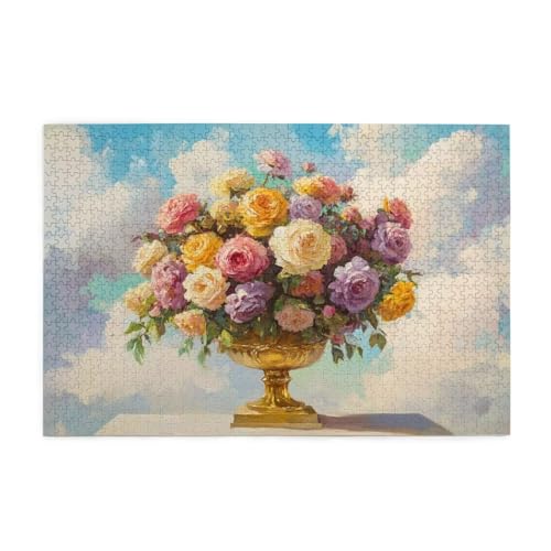 Puzzle 1000 Teile Blume Puzzle Wolke DIY Kreative Holz Jigsaws für Erwachsene mit Geschenkbox Verpackung, Impossible Herausfordernde Familie Aktivität Spiele, Deko Wohnzimmer Geschenke 75x50cm E-1310 von Wehsaeho