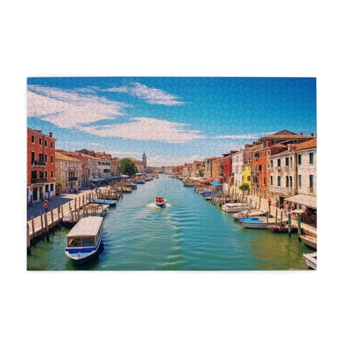 Puzzle 1000 Teile Boot Puzzle Landschaft DIY Kreative Holz Jigsaws für Erwachsene, Geschenkbox Verpackung, Impossible Herausfordernde Familie Aktivität Spiele, Deko Wohnzimmer Geschenke 75x50cm E-357 von Wehsaeho
