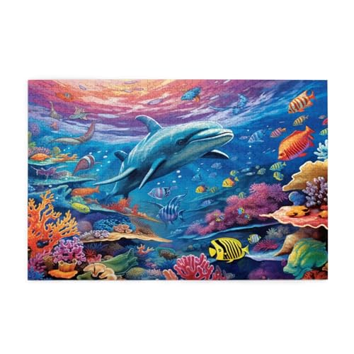 Puzzle 1000 Teile Delphin Puzzle Meer DIY Kreative Holz Jigsaws für Erwachsene mit Geschenkbox Verpackung, Impossible Herausfordernde Familie Aktivität Spiele, Deko Wohnzimmer Geschenke 75x50cm E-143 Puzzle 1000 Teile Delphin Puzzle Meer DIY Kreative Holz Jigsaws für Erwachsene mit Geschenkbox Verpackung, Impossible Herausfordernde Familie Aktivität Spiele, Deko Wohnzimmer Geschenke 75x50cm E-143 von Wehsaeho