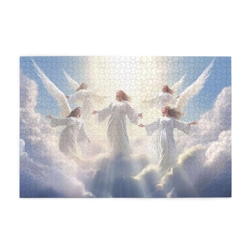 Puzzle 1000 Teile Engel Puzzle Wolke DIY Kreative Holz Jigsaws für Erwachsene mit Geschenkbox Verpackung, Impossible Herausfordernde Familie Aktivität Spiele, Deko Wohnzimmer Geschenke 75x50cm E-77 Puzzle 1000 Teile Engel Puzzle Wolke DIY Kreative Holz Jigsaws für Erwachsene mit Geschenkbox Verpackung, Impossible Herausfordernde Familie Aktivität Spiele, Deko Wohnzimmer Geschenke 75x50cm E-77 von Wehsaeho