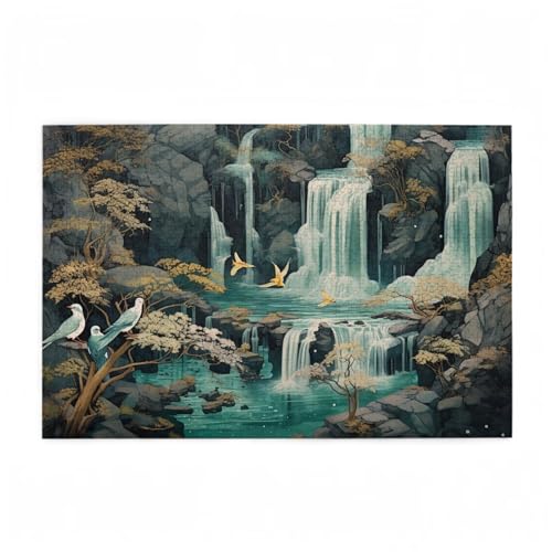 Puzzle 1000 Teile Fallen Puzzle Bird DIY Kreative Holz Jigsaws für Erwachsene mit Geschenkbox, Impossible Herausfordernde Familie Aktivität Spiele, Deko Wohnzimmer, Geschenke für Frauen 75x50cm D-216 von Wehsaeho
