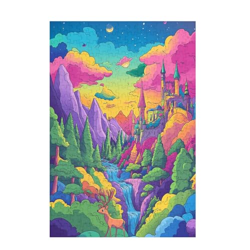 Puzzle 1000 Teile Farbe Puzzle Berg DIY Kreative Holz Jigsaws für Erwachsene mit Geschenkbox Verpackung, Impossible Herausfordernde Familie Aktivität Spiele, Geschenke für Frauen 75x50cm D-936 von Wehsaeho