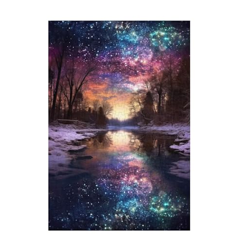 Puzzle 1000 Teile Farbe Puzzle Sternenhimmel DIY Kreative Holz Jigsaws für Erwachsene mit Geschenkbox Verpackung, Impossible Herausfordernde Familie Aktivität Spiele, Deko Wohnzimmer 75x50cm D-1300 von Wehsaeho