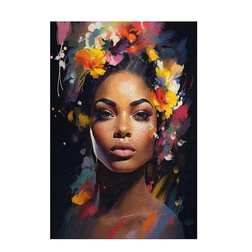 Puzzle 1000 Teile Frau Puzzle Blume DIY Kreative Holz Jigsaws für Erwachsene mit Geschenkbox, Impossible Herausfordernde Familie Aktivität Spiele, Deko Wohnzimmer, Geschenke für Frauen 75x50cm D-1339 von Wehsaeho