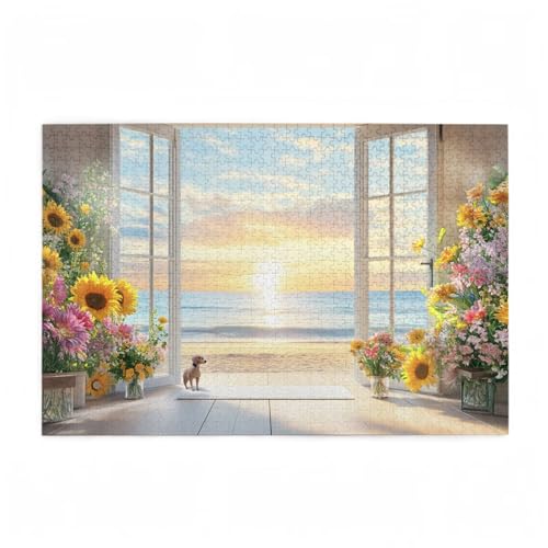 Puzzle 1000 Teile Hund Puzzle Sonnenuntergang DIY Kreative Holz Jigsaws für Erwachsene mit Geschenkbox Verpackung, Impossible Herausfordernde Familie Aktivität Spiele, Deko Wohnzimmer 75x50cm D-121 Puzzle 1000 Teile Hund Puzzle Sonnenuntergang DIY Kreative Holz Jigsaws für Erwachsene mit Geschenkbox Verpackung, Impossible Herausfordernde Familie Aktivität Spiele, Deko Wohnzimmer 75x50cm D-121 von Wehsaeho