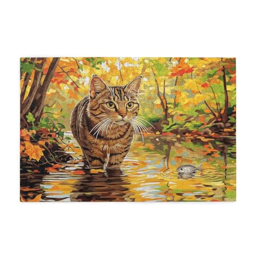 Puzzle 1000 Teile Katze Puzzle Herbst DIY Kreative Holz Jigsaws für Erwachsene mit Geschenkbox Verpackung, Impossible Herausfordernde Familie Aktivität Spiele, Deko Wohnzimmer Geschenke 75x50cm E-1705 Puzzle 1000 Teile Katze Puzzle Herbst DIY Kreative Holz Jigsaws für Erwachsene mit Geschenkbox Verpackung, Impossible Herausfordernde Familie Aktivität Spiele, Deko Wohnzimmer Geschenke 75x50cm E-1705 von Wehsaeho