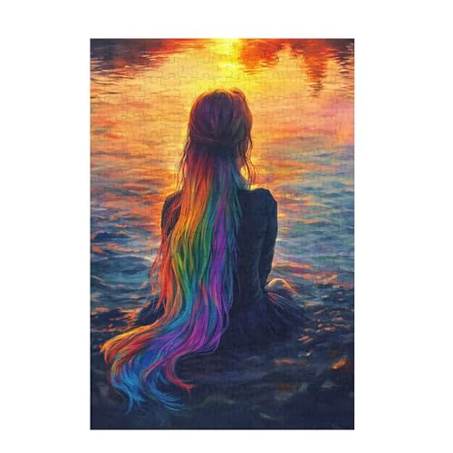Puzzle 1000 Teile Mädchen Puzzle Meer DIY Kreative Holz Jigsaws für Erwachsene mit Geschenkbox, Impossible Herausfordernde Familie Aktivität Spiele, Deko Wohnzimmer, Geschenke für Frauen 75x50cm D-840 von Wehsaeho