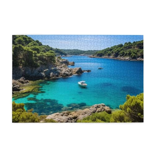 Puzzle 1000 Teile Meer Puzzle Landschaft DIY Kreative Holz Jigsaws für Erwachsene, Geschenkbox Verpackung, Impossible Herausfordernde Familie Aktivität Spiele, Deko Wohnzimmer Geschenke 75x50cm E-130 von Wehsaeho