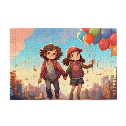 Puzzle 1000 Teile Paar Puzzle Wolke DIY Kreative Holz Jigsaws für Erwachsene mit Geschenkbox Verpackung, Impossible Herausfordernde Familie Aktivität Spiele, Deko Wohnzimmer Geschenke 75x50cm E-944 von Wehsaeho